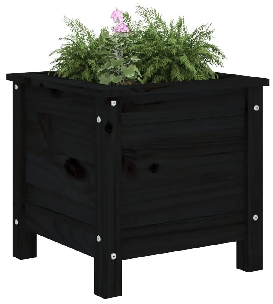 Vaso/floreira de jardim 40x40x39 cm pinho maciço preto