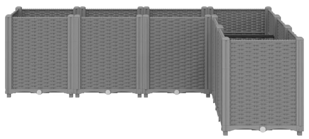 Vaso/floreira 160x120x53 cm PP cinzento-claro