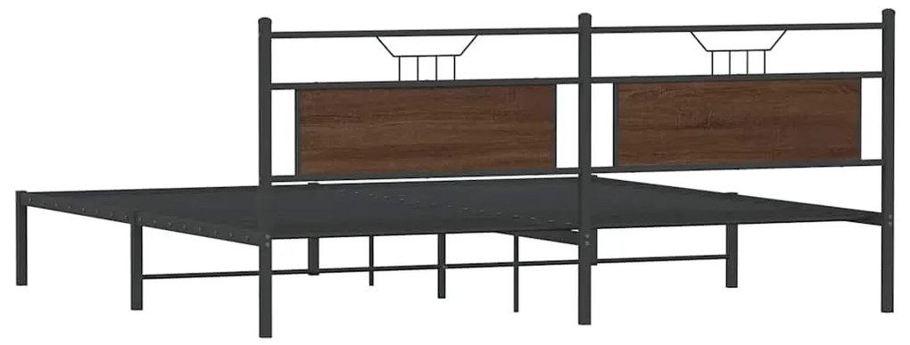 Estrutura cama sem colchão 200x200 cm carvalho castanho