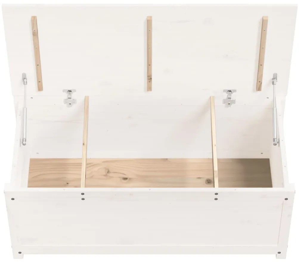 Caixa de arrumação 110x50x45,5cm madeira de pinho maciça branco