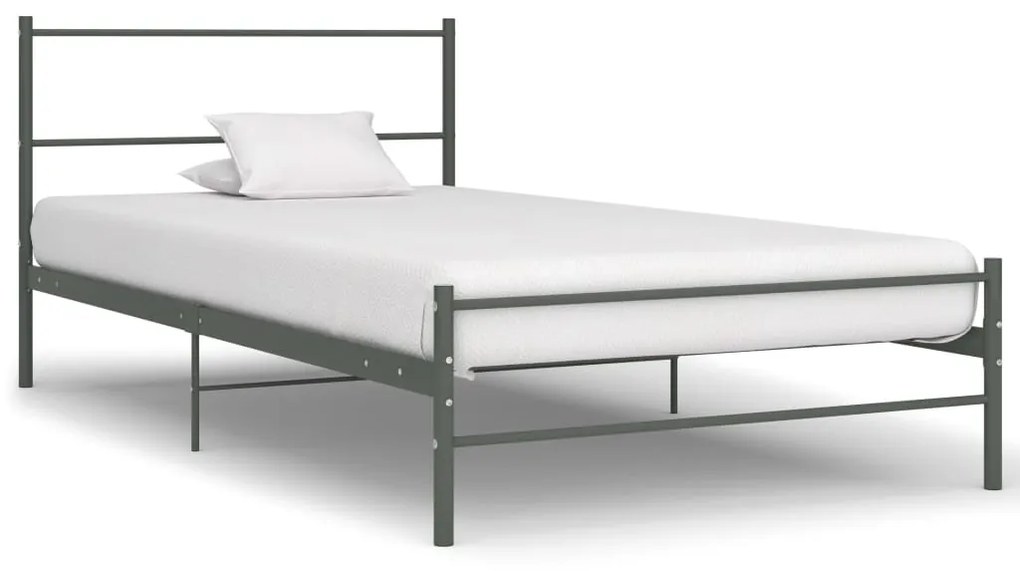 vidaXL Estrutura de cama 100x200 cm metal cinzento