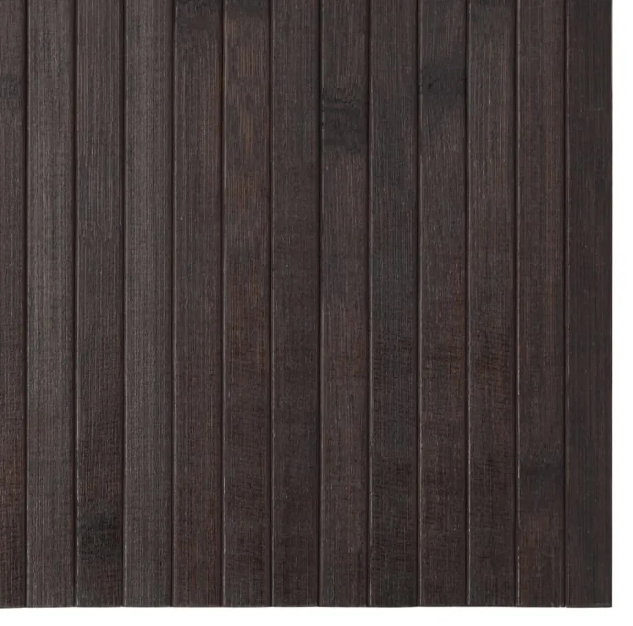 Tapete retangular 100x200 cm bambu castanho-escuro
