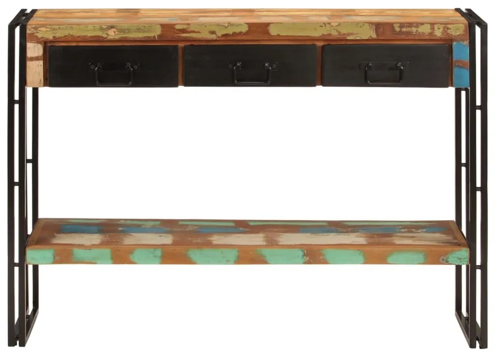 Mesa consola 110x30x76 cm madeira recuperada maciça
