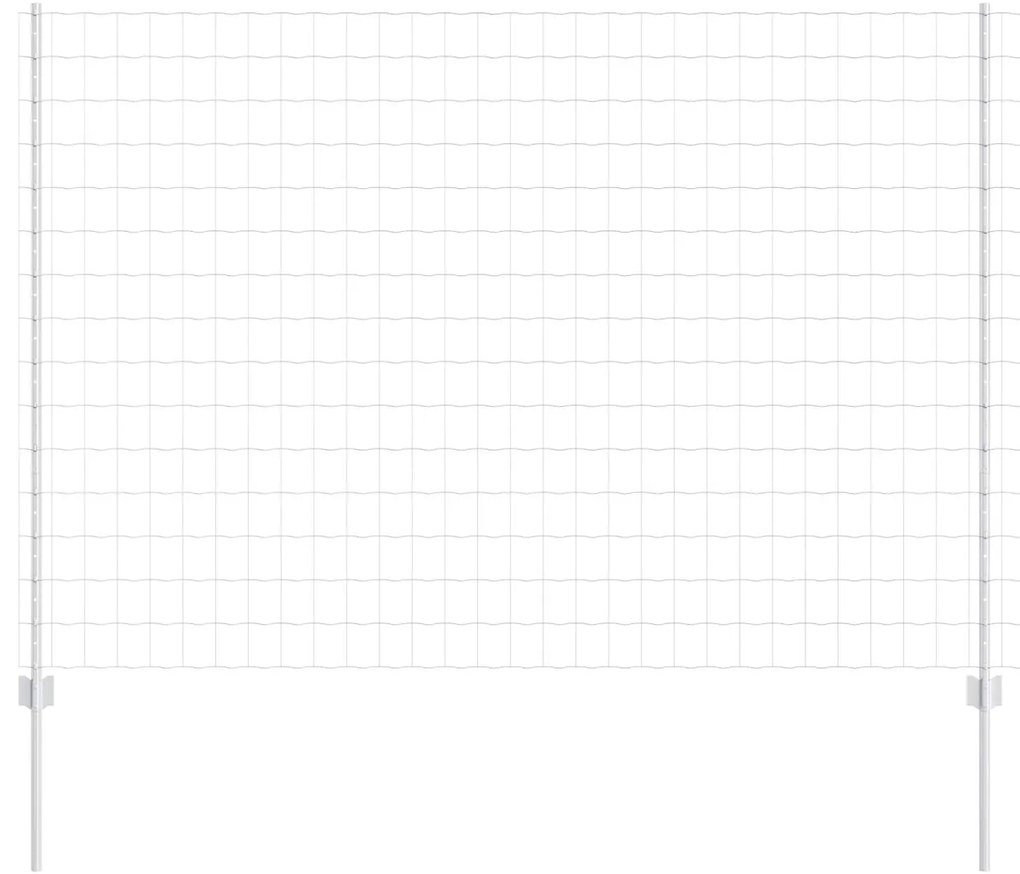 vidaXL Cerca e Poste Prateado 1,6 x 10 m Aço