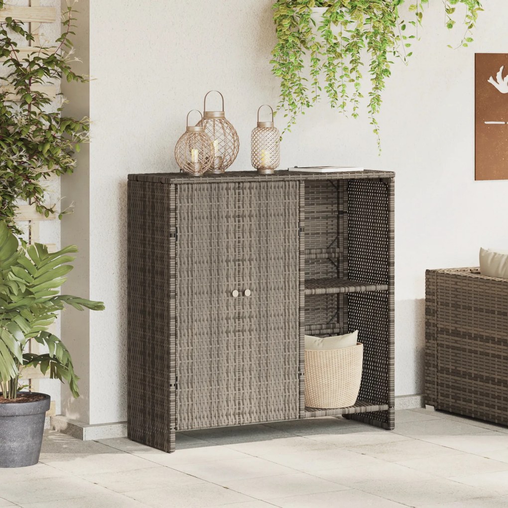 Armário de Armazenamento vidaXL Cinza 100x36x102 cm em Vime