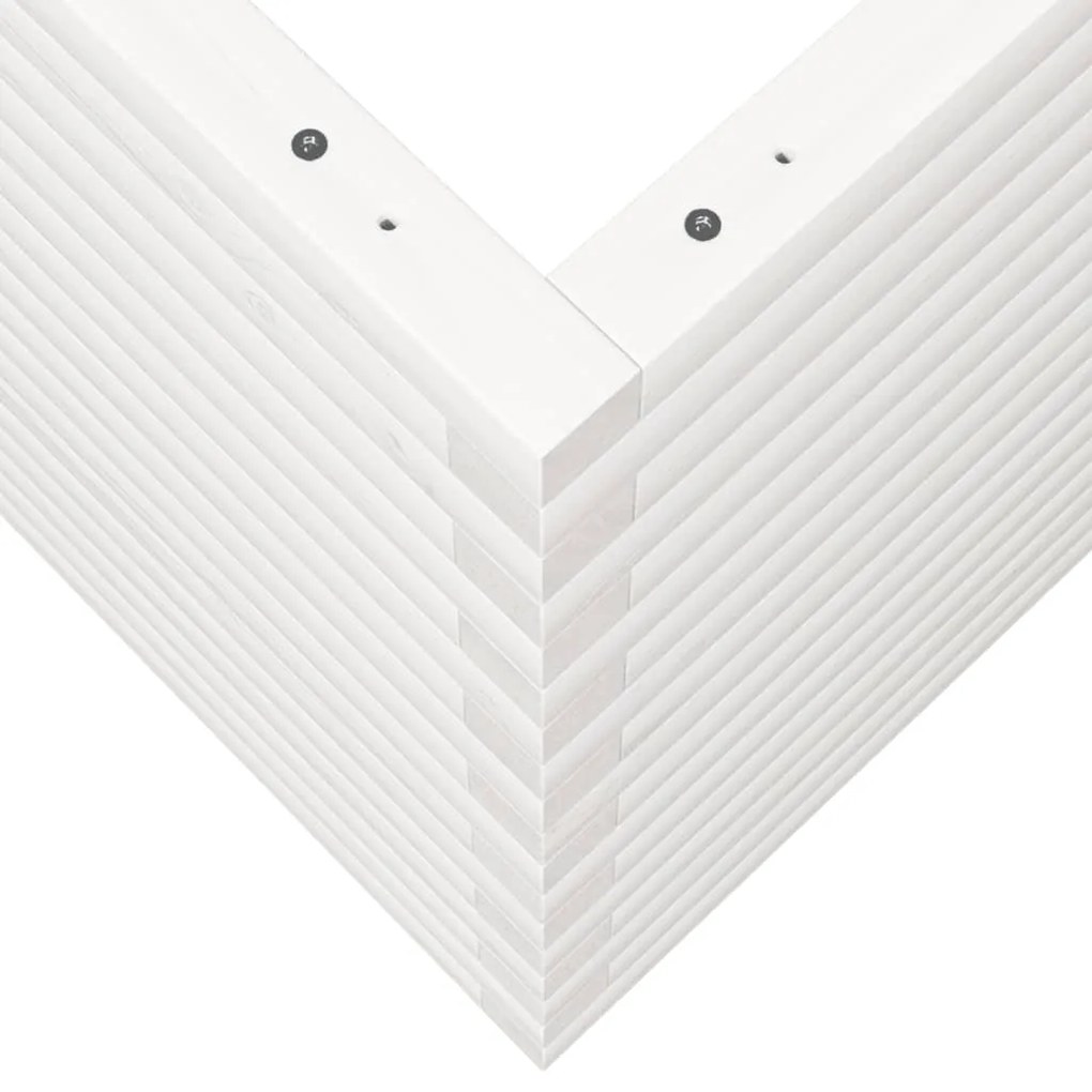 Vaso/floreira de jardim 60x60x68,5 cm pinho maciço branco