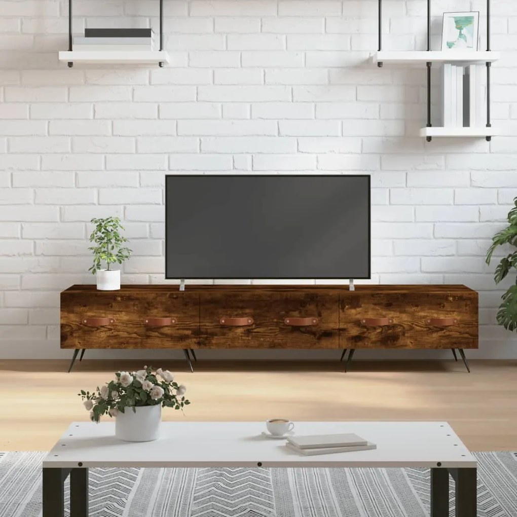 vidaXL Móvel de TV 150x36x30 cm derivados de madeira carvalho fumado