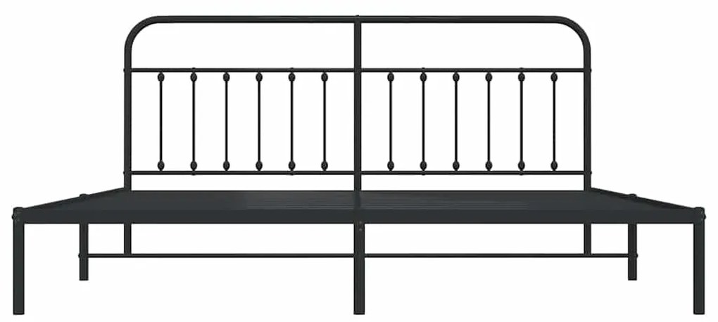 Estrutura de cama com cabeceira 193x203 cm metal preto