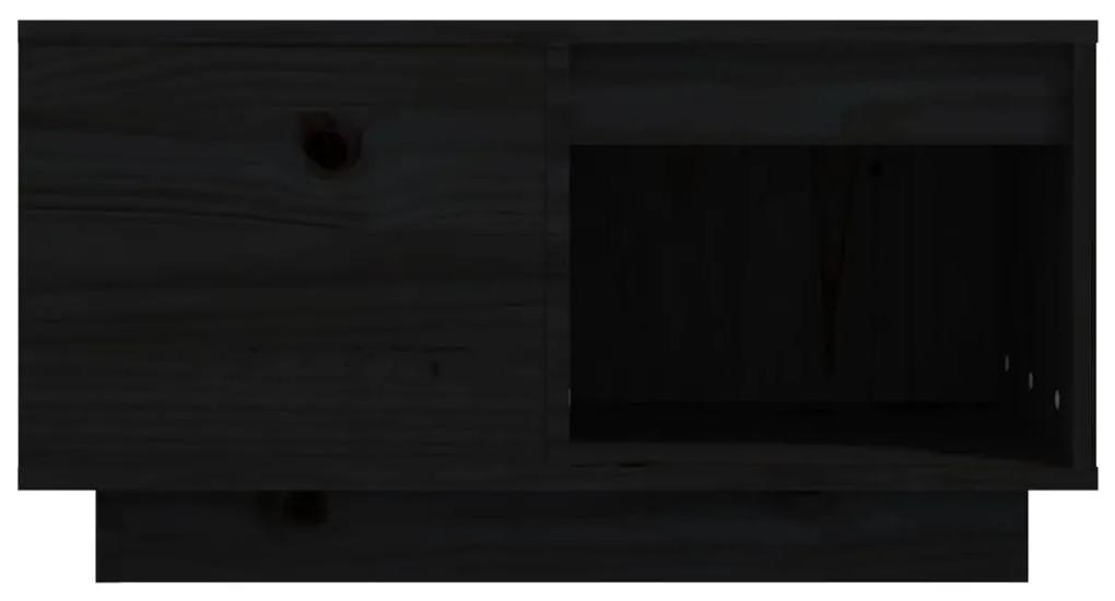 Mesa de centro 60x61x32,5 cm madeira de pinho maciça preto