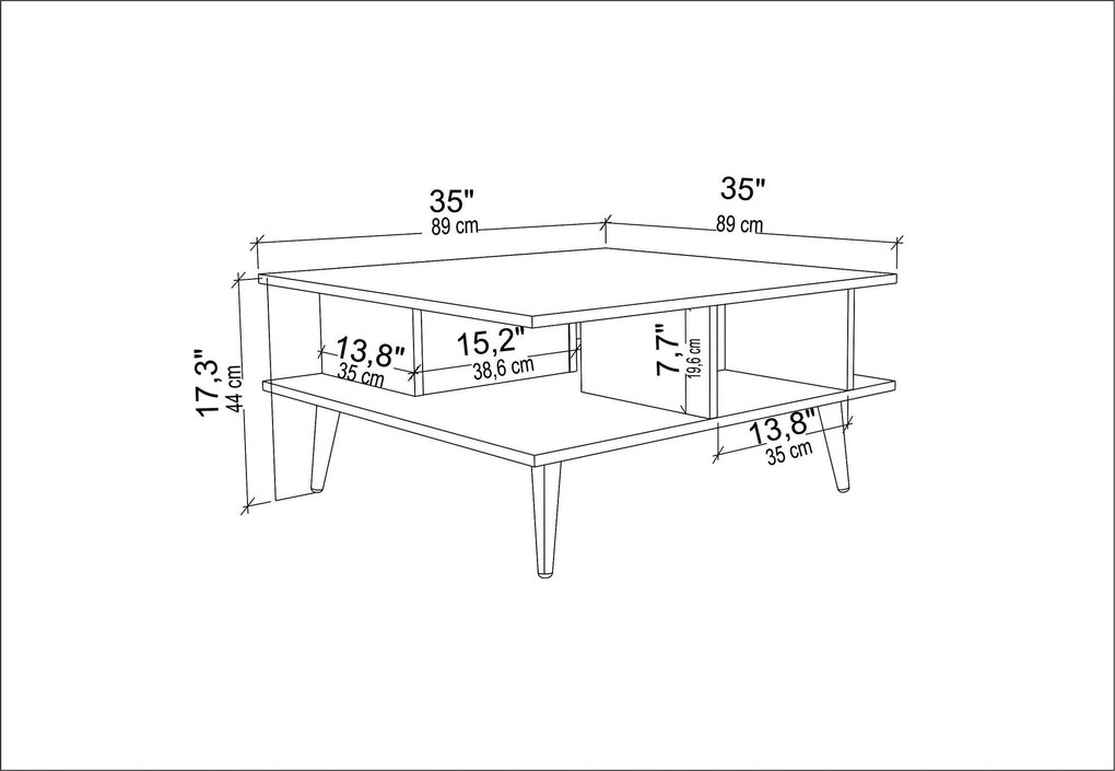 Mesa de Café Akya – Branca – 89cm x 89cm x 44cm