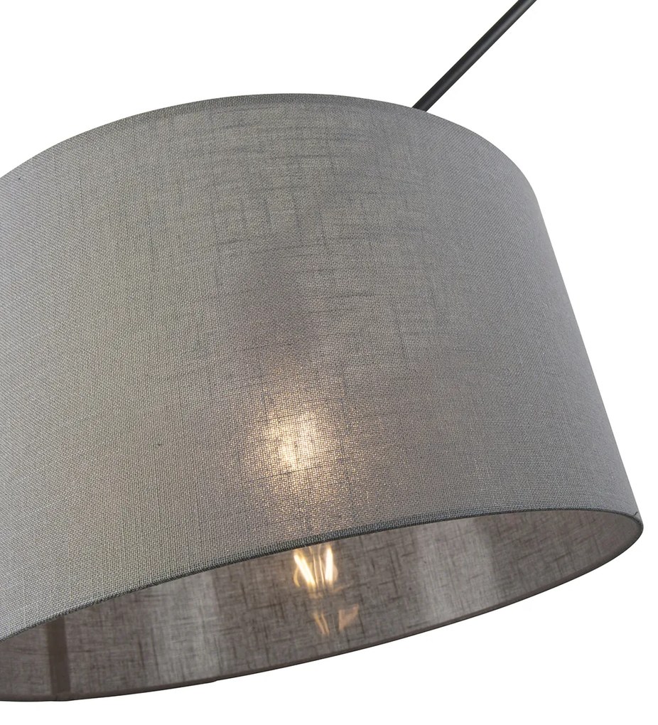 Candeeiro de suspensão preto com cúpula 35 cm cinzento escuro ajustável - Blitz Moderno