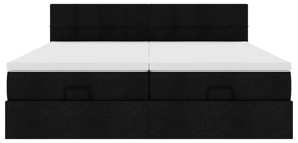 63 / 5,000vidaXL Estrutura de cama otomana com colchões tecido preto