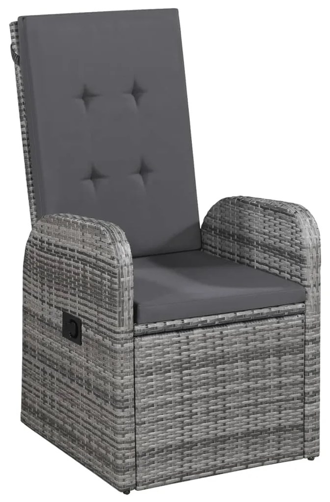 7 pcs conjunto de jantar de jardim cinzento