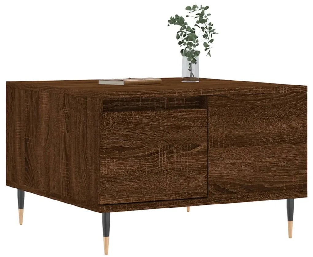 Mesa de centro 55x55x36,5cm derivados madeira carvalho castanho