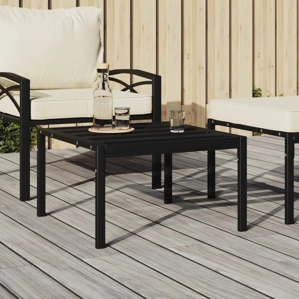 vidaXL Mesa de centro para jardim 60x60x35 cm aço preto