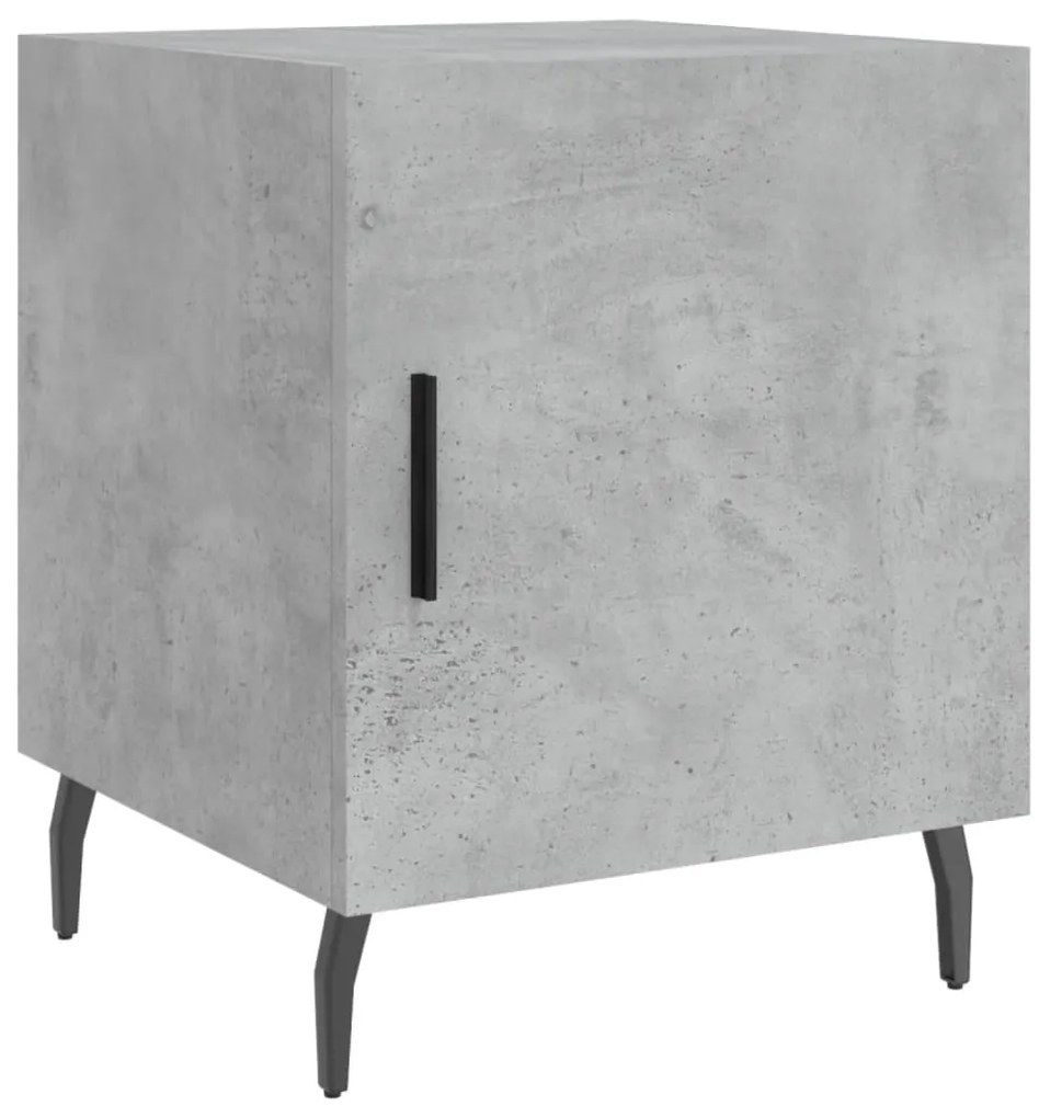 Mesa cabeceira 2pcs 40x40x50 cm derivados madeira cinza cimento