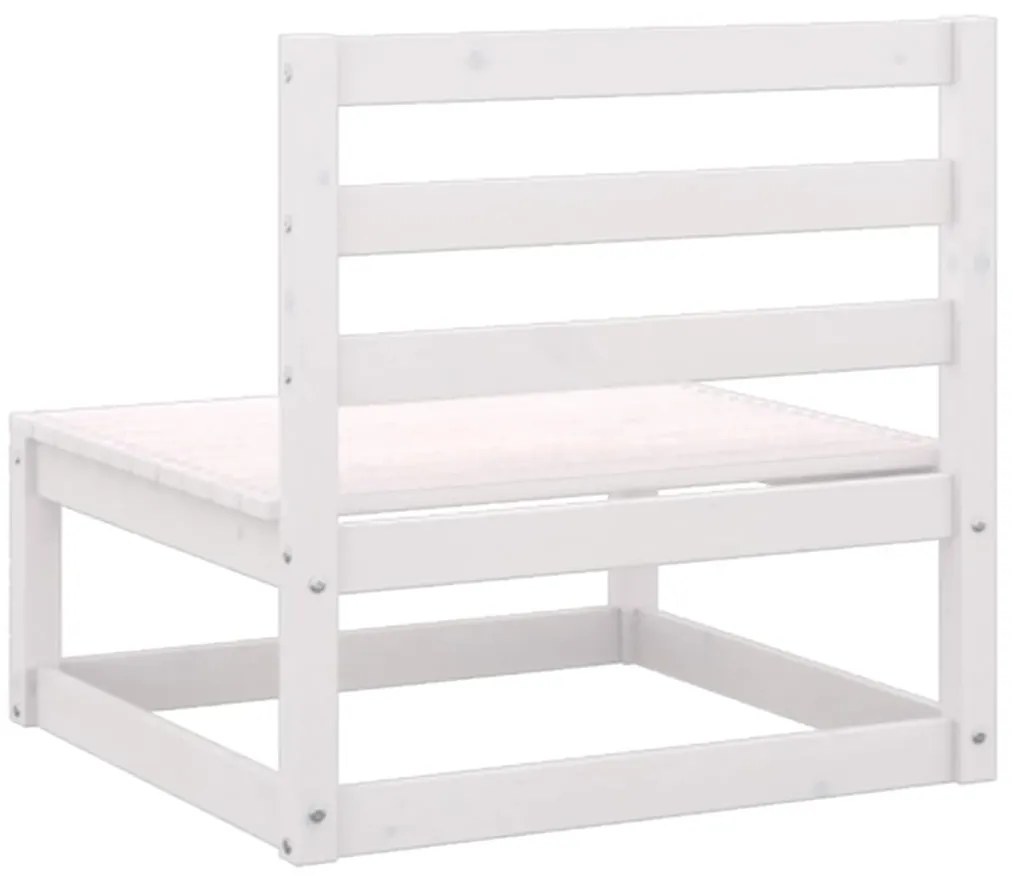 Sofás de centro jardim 2 pcs madeira de pinho maciço branco