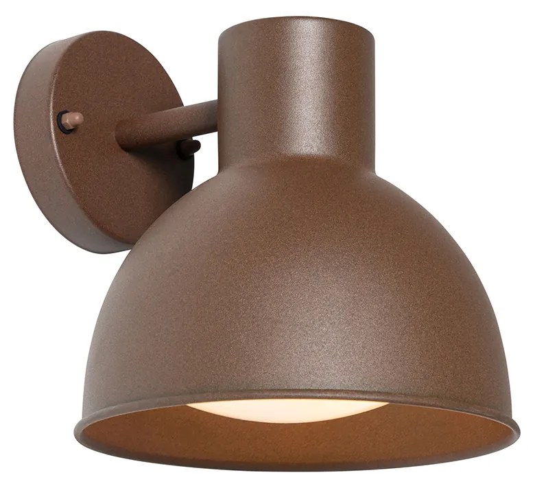 Candeeiro de parede exterior industrial castanho ferrugem redondo IP44 - Natas Industrial