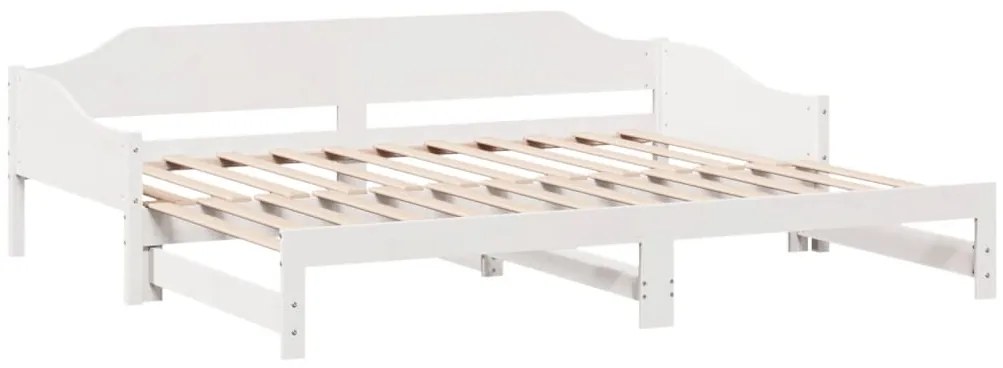 Sofá-cama com gavetão 90x190 cm madeira de pinho maciça branco