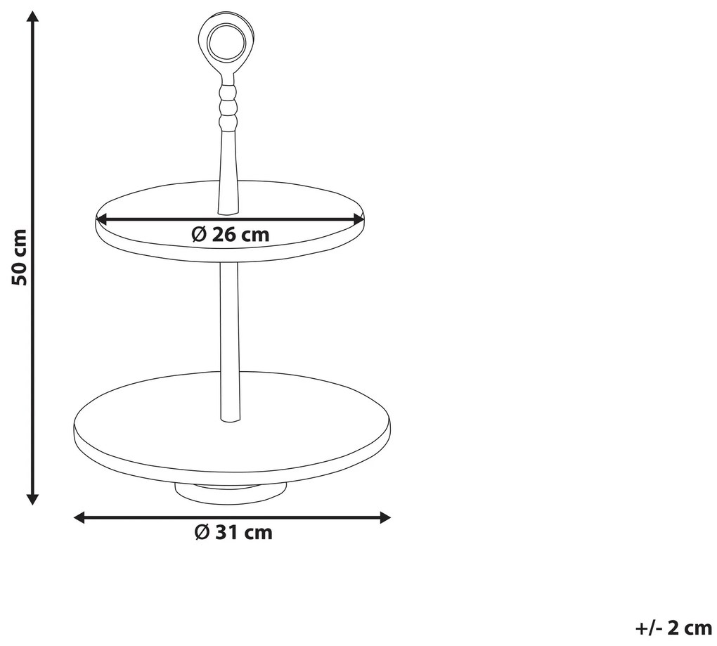 Fruteiro com 2 pratos em dourado e branco 50 cm TARUM Beliani