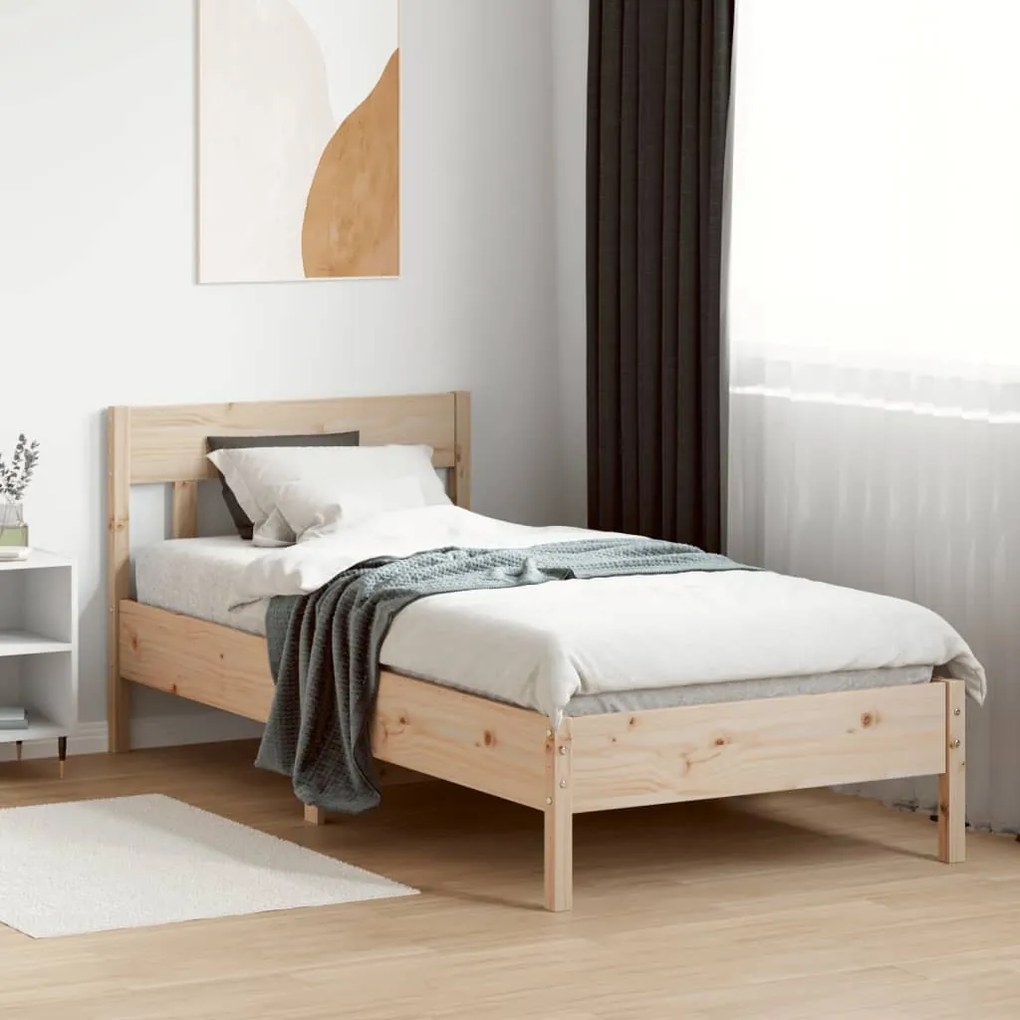 Cama sem colchão 90x190 cm madeira de pinho maciça