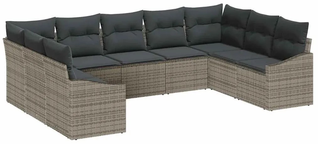 Conjunto de Jantar para o Jardim com 9 Peças e Almofadas em Rattan Sin