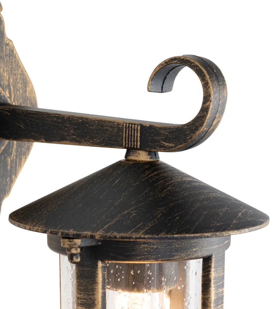 Candeeiro de parede exterior clássico dourado antigo IP44 - Herb