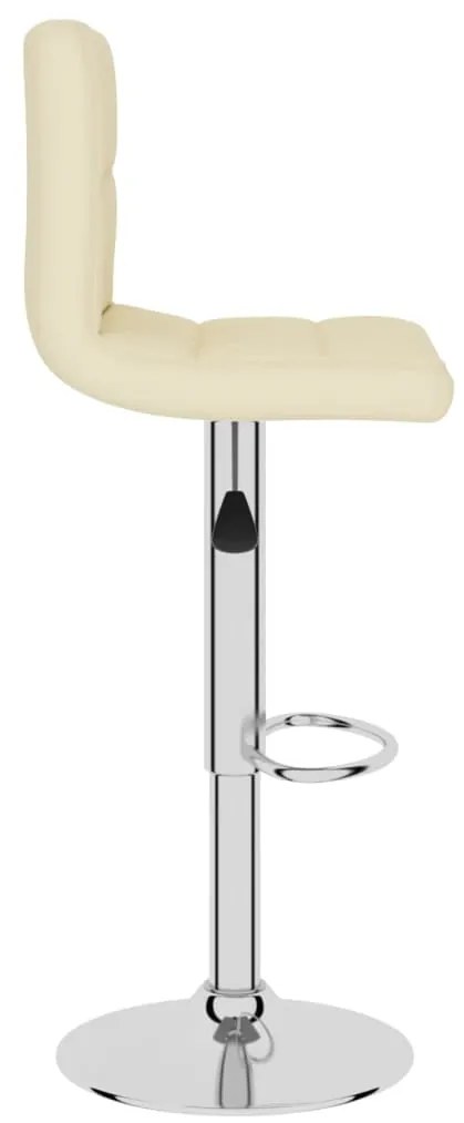 Bancos de bar 2 pcs tecido cor creme