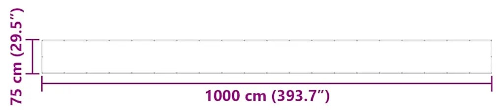 Tela de varanda 75x1000 cm 100% poliéster oxford laranja