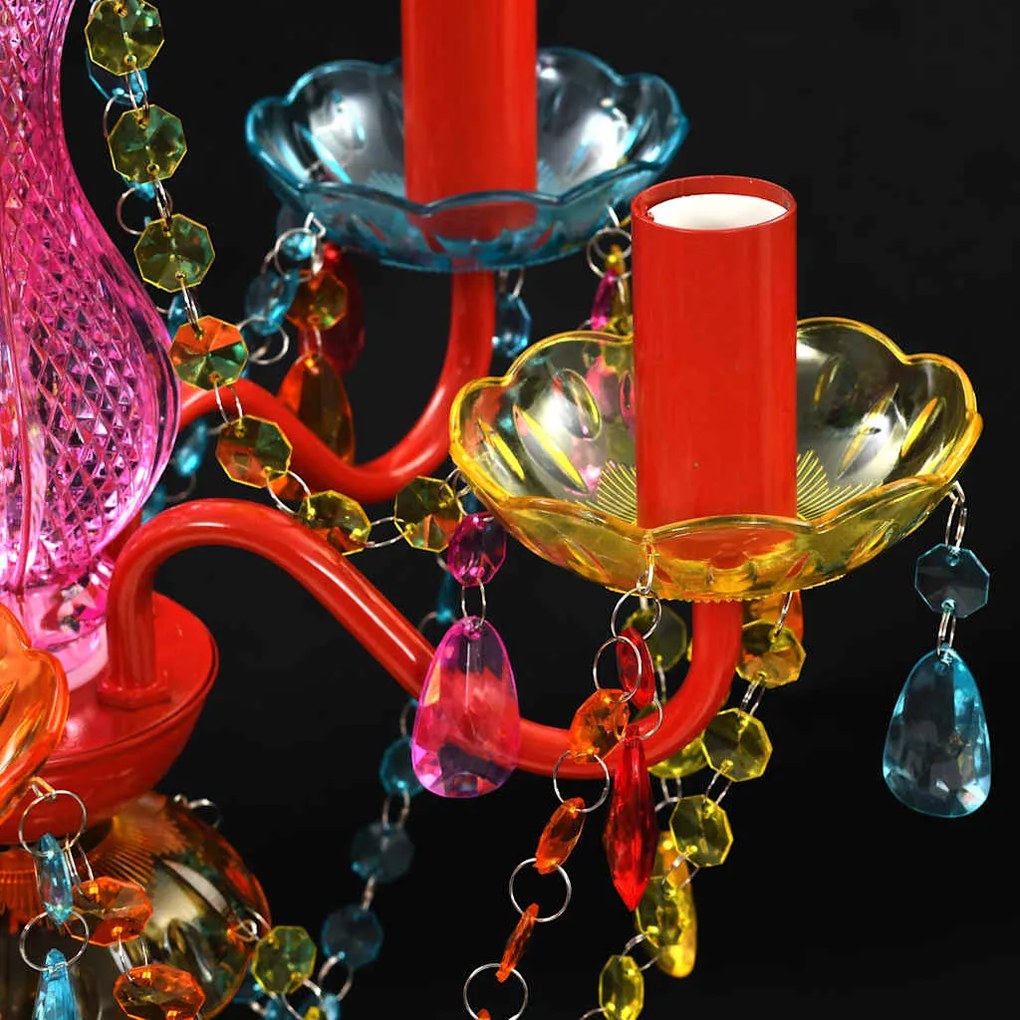 Lustre multicolor com 5 bulbos