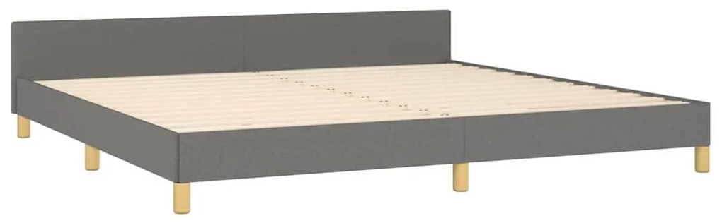 Estrutura de cama sem colchão 200x200 cm tecido cinzento-escuro