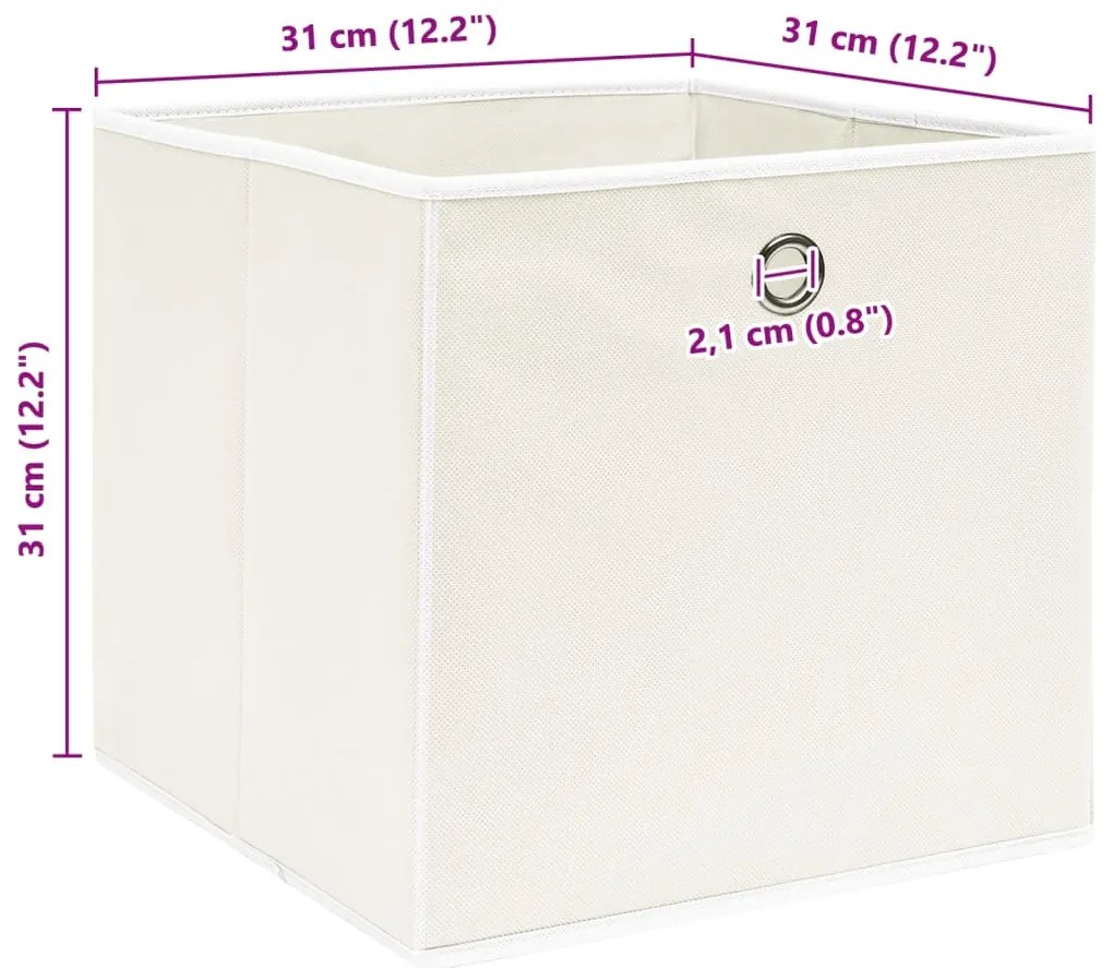 Caixas de arrumação 10 pcs 32x32x32 cm tecido branco