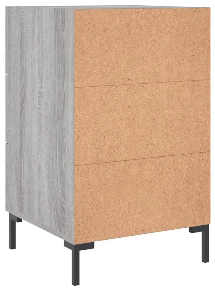 Mesa de cabeceira 40x40x66 cm derivados madeira cinzento sonoma