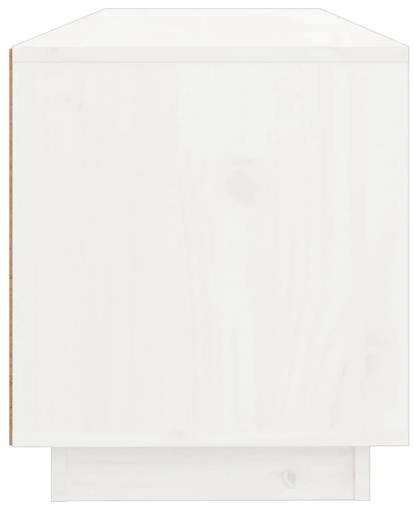 Móvel de TV 100x34x40 cm madeira de pinho maciça branco