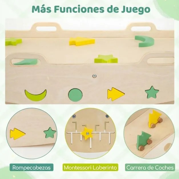 Conjunto de escalada triangular, ginásio dobrável com arco, rampa e escalada, brinquedo Montessori com blocos e labirinto para sala verde