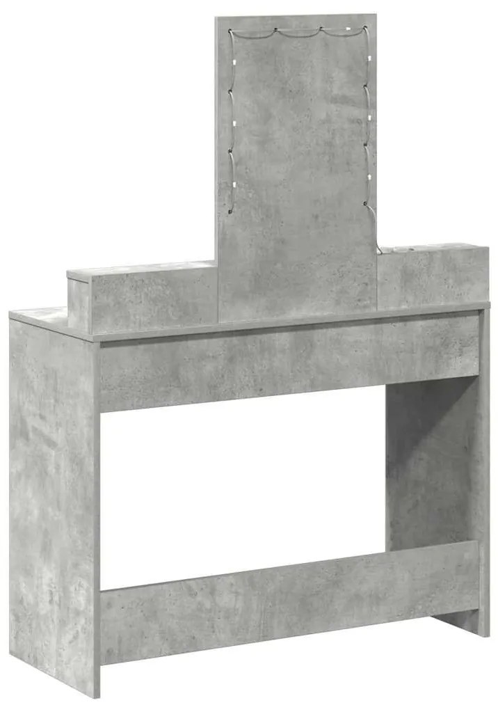 Mesa de Maquilhagem vidaXL com Luzes LED Cinza Claro 100x41x140 cm