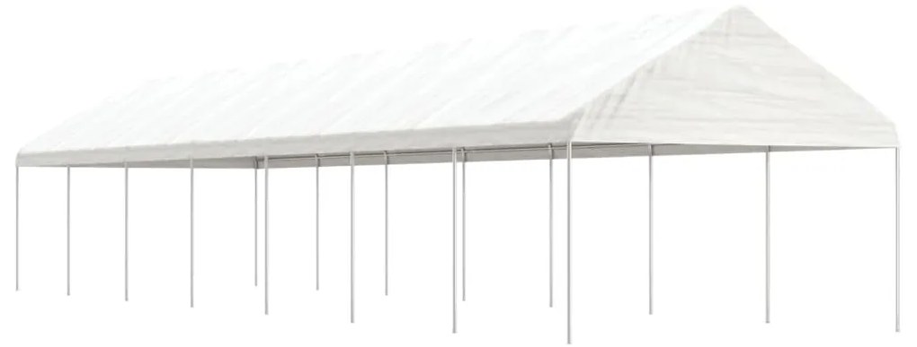vidaXL Gazebo com telhado 15,61x4,08x3,22 m polietileno branco