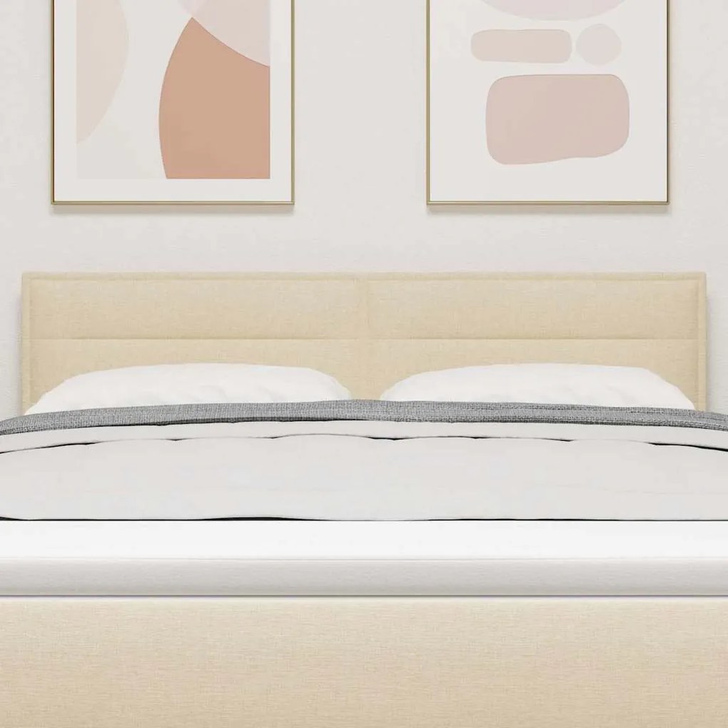 Cabeceira vidaXL Design Linhas Creme 160 cm Tecido
