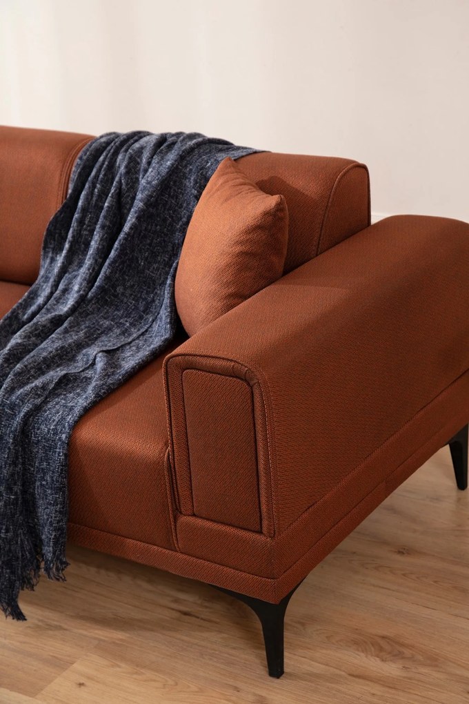 Sofá-Cama de Canto Horizon – Vermelho Telha – 140x250 cm
