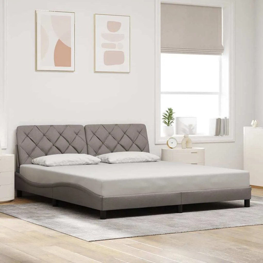 Estrutura de cama com LED sem colchão 180x200 cm tecido