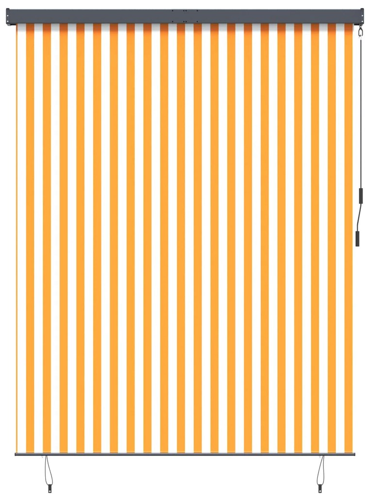 vidaXL Cortina Rolô Exterior laranja e branco 200 x 250 cm tecido