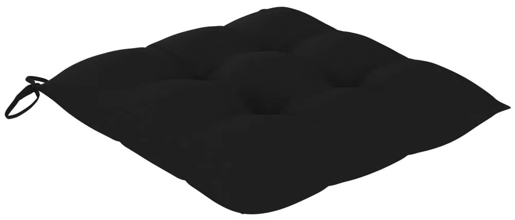 Cadeiras de jardim empiháveis c/ almofadões 6 pcs teca maciça