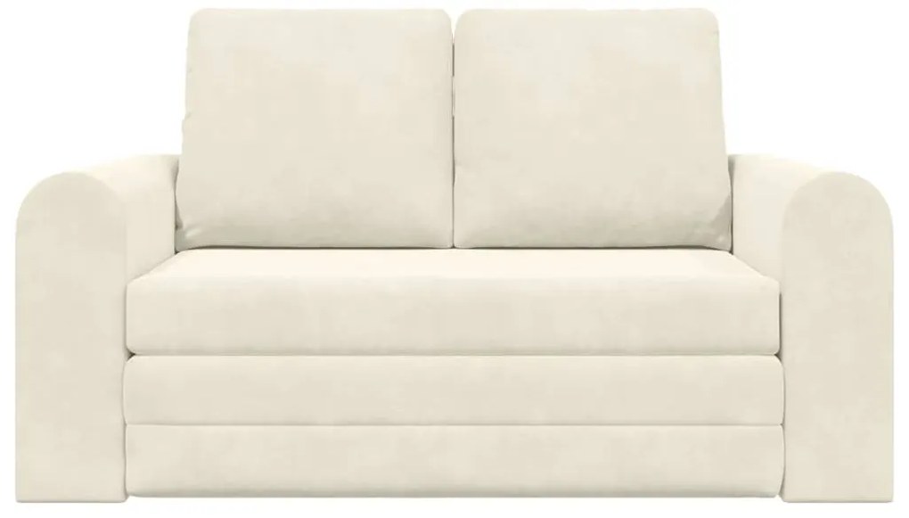 Sofá-Cama 2 em 1 Creme 148x71x83 cm Veludo