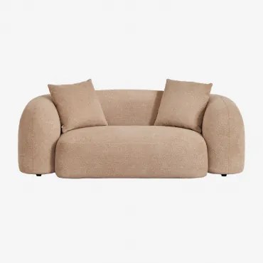 Sofá De 2 Lugares Em Chenille Coco Chenille Grossa Castanho Latte - Sklum