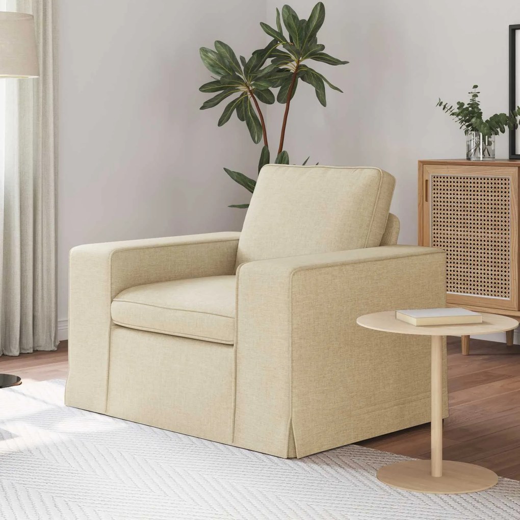 vidaXL Sofá Creme 103 x 80 x 82 cm tecido