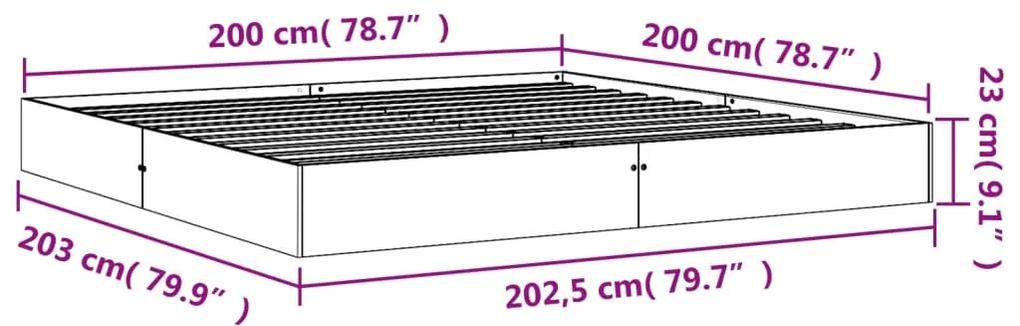 Estrutura de cama 200x200 cm pinho maciço castanho cera
