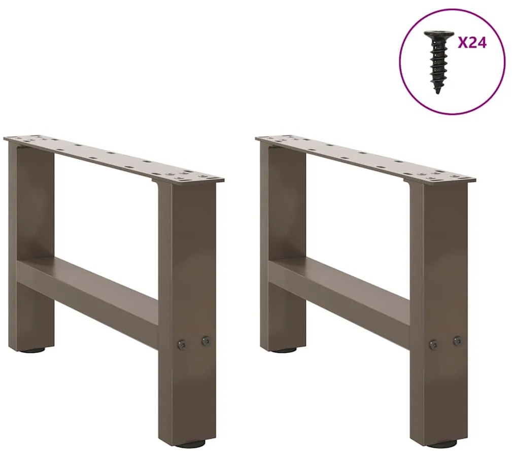 Pés para mesa de centro em aço natural, 2 peças, 50x(30-31) cm, aço