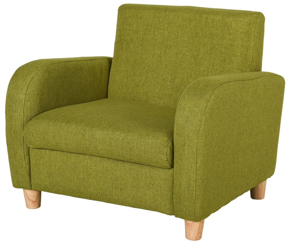 Sofá Infantil Mini Sofá para Crianças acima de 3 anos com Assento Acolchoado e Apoio para os Braços 49x45x44 cm Verde