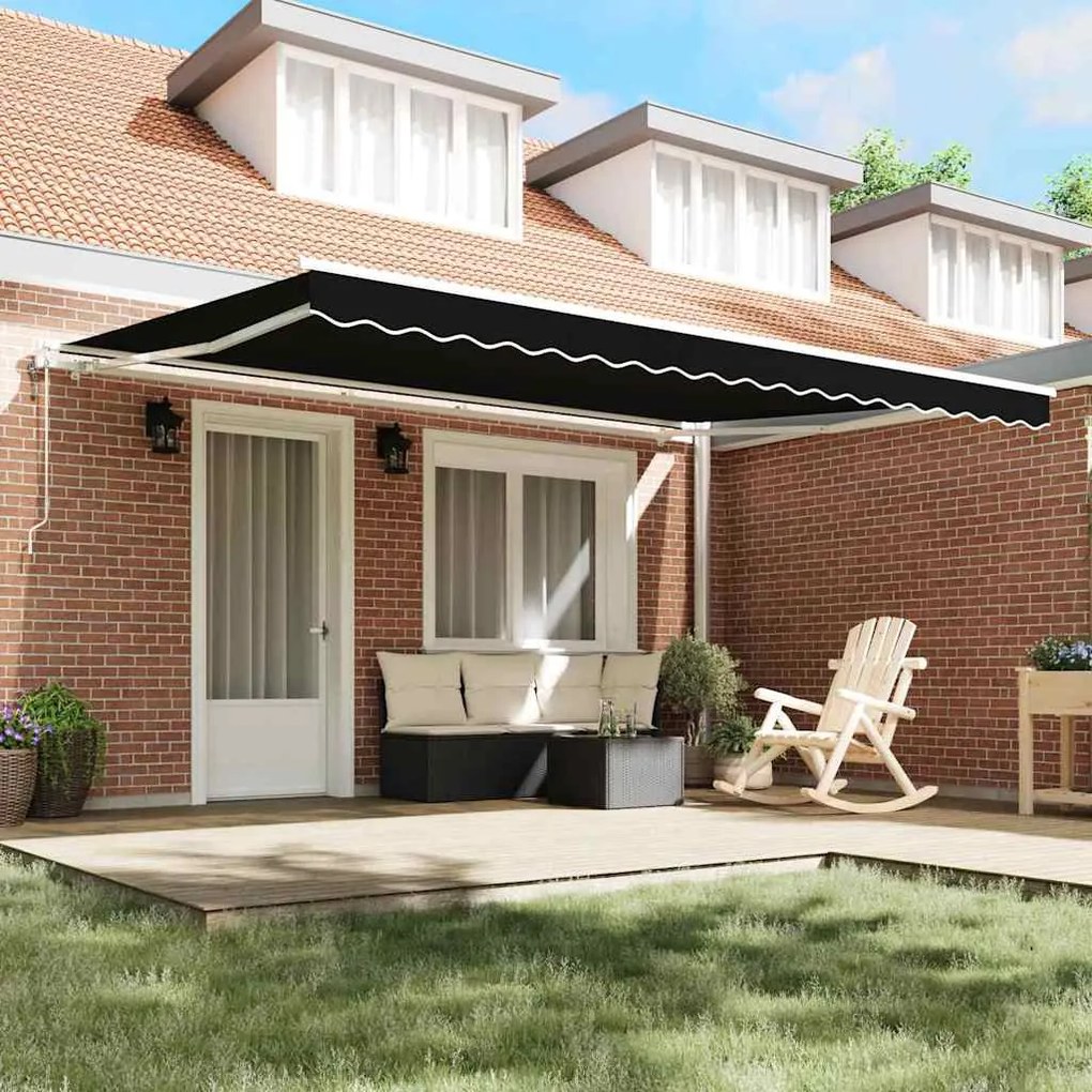 Toldo Retrátil Preto 450 × 300 cm Preto