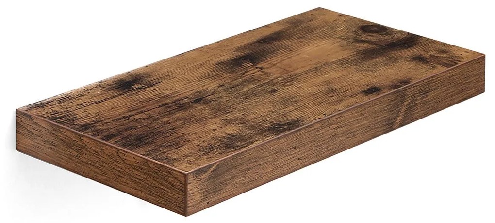 Prateleira flutuante VASAGLE, prateleira de parede para livros, fotos, itens colecionáveis, prateleira de escritório montada na parede, 40 x 20 x 3,8 cm, MDF, para sala de estar, cozinha, corredor, quarto, banheiro, marrom rústico LWS24BX